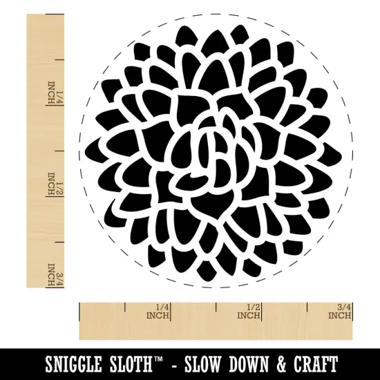 Beautiful Dahlia Flower Self-Inking Rubber Stamp Ink Stamper for Stamping Crafting Planners Green {1}
