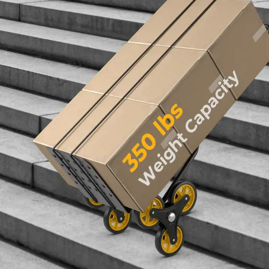 Costway Stair Climber Hand Truck with Telescoping Handle and Rubber Wheels 350 Lb Capacity {4}