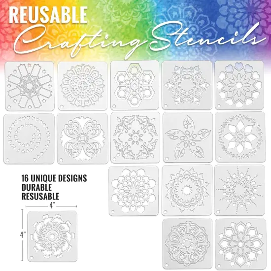 Pixiss Floral Stencils for 4"x4" Coasters {2}