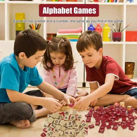 Wooden Scrabble Tiles for Crafts and Game Letter Replacement Wood color 100pcs {3}