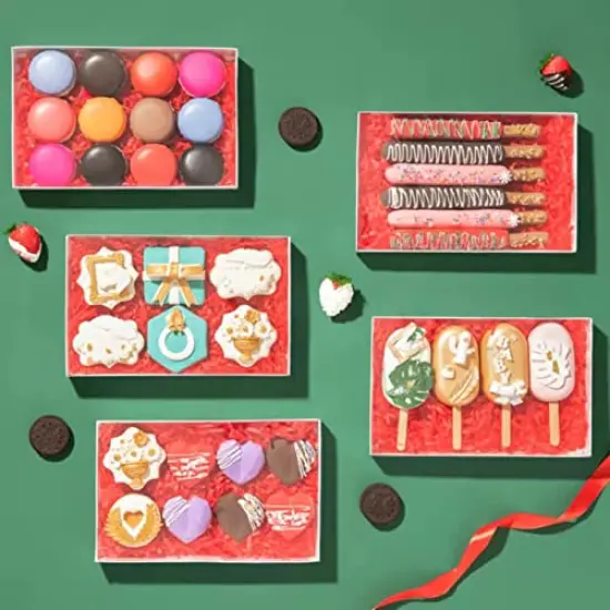 Clear White Cookie Boxes with Full Window For Bakery Cakesicle Macaron Chocolate Bomb Ore, 24 Pack 9 1/2" x 6" x 1 1/4" {4}