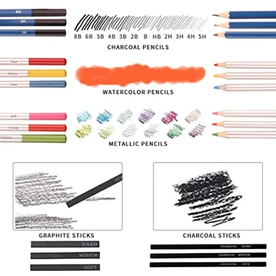 43 colored pencil sets, two sketchbooks with 50 pages, black zipper set, professional watercolor pencils for adults/children, professionals/beginners, durable colored art pencils {5}
