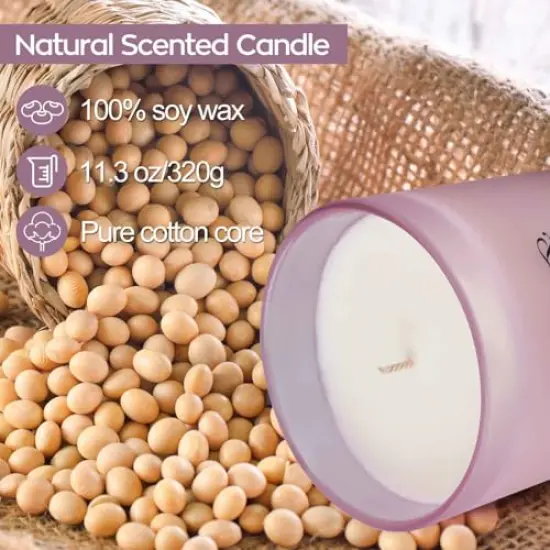 Lavender Candles for Home, Candles for Home Scented, Candles Gifts for Women, 11.3 oz Soy Candles, Up to 70 Hours Burn, Stress Relief Gifts for Women, Birthday, Mother's Day, Christmas Gift {6}