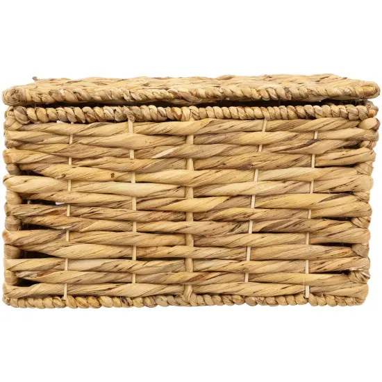 Northlight Set of 3 Camel Beige Woven Water Hyacinth Lidded Square Storage Baskets 15.5" {7}