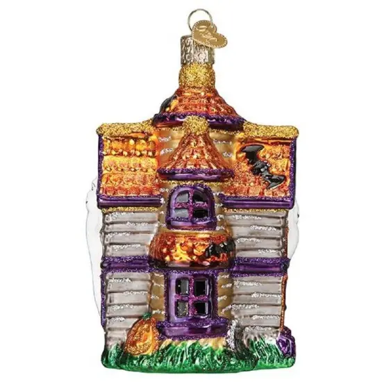 Christmas Haunted House Glass Ornament {3}