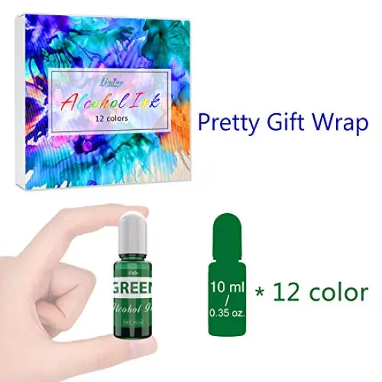 Alcohol Ink Set - 12 x 0.35oz Colors Alcohol Based Ink for Epoxy Resin Painting, Resin Petri Dish Making, Resin Art - Concentrated Alcohol Paint Color Dye for Coaster, Yupo, Tumbler Making - 10ml Each {3}