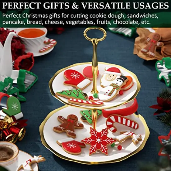 Christmas Cookie cutters Set 8 Pieces, Holiday Cookie Cutters with Comfort Grip, Stainless Steel Baking Cutters Christmas Shapes for Xmas, Gingerbread Man, Snowflakes, Christmas Tree, Santa, etc {4}