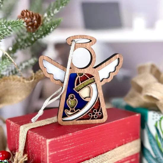 3.5" (H) Christmas Nativity Red Wise Man Ornament - Handcrafted in Texas - Mother's Angels® Christmas Angel Wings Figurine {3}