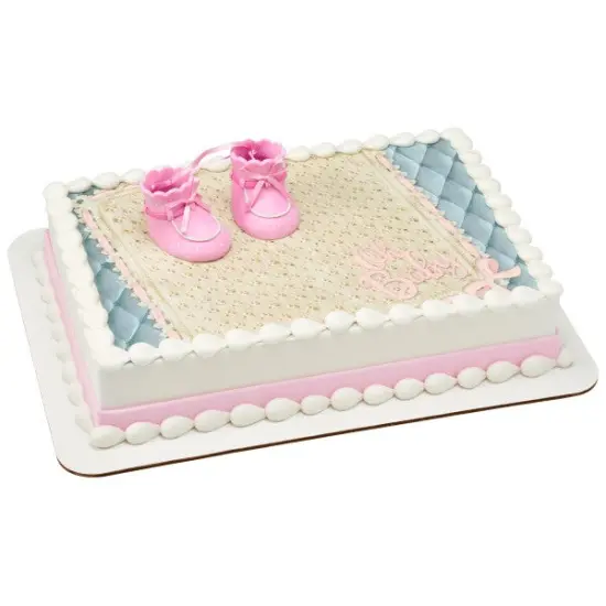Pink Baby Booties DecoSet&reg; Cake Decoration {1}