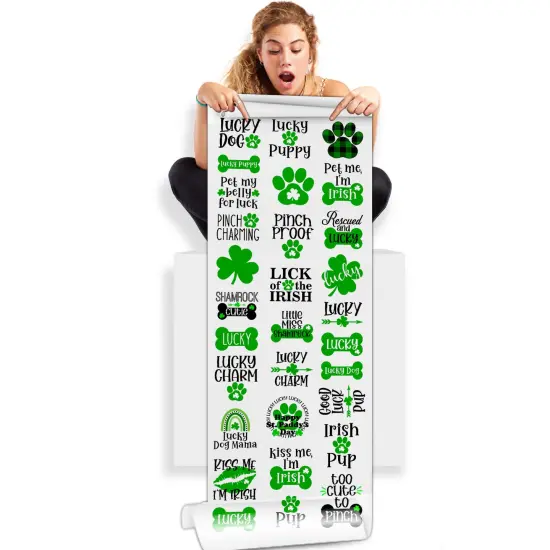 Lucky Puppy St. Patrick's Day DTF Transfer 22x60 Direct-to-Film Gang Sheets {1}