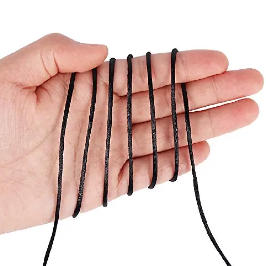 295 Feet 2mm Black Nylon String for Jewelry Making, Silky Rattail Cord for Bracelets, Necklaces, Macrame Keychains, Lanyards, Beading {6}