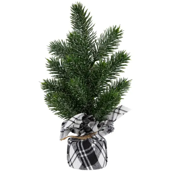 Northlight Mini Iced Pine Artificial Christmas Trees - 10" - Set of 3 Green {4}