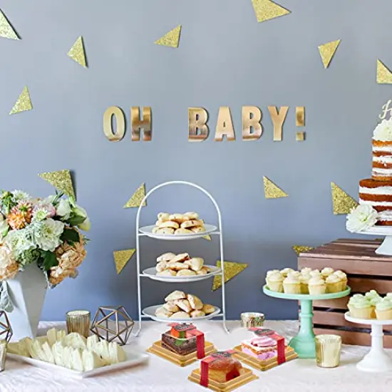 50 Pieces 3.5 Inch Mini Cake Box, Clear Plastic Mini Cupcake Box Muffins Box Cookies Dome Box Mooncake Box Small Single Muffin Dessert Containers Holder Wedding Birthday Gift Box Bonus 50 Pcs Stickers {6}