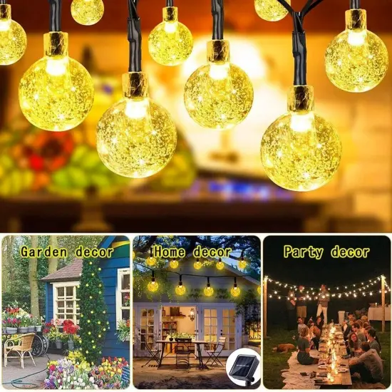 LED Solar Fairy Lights for Outdoor Christmas Decor Warm white {4}