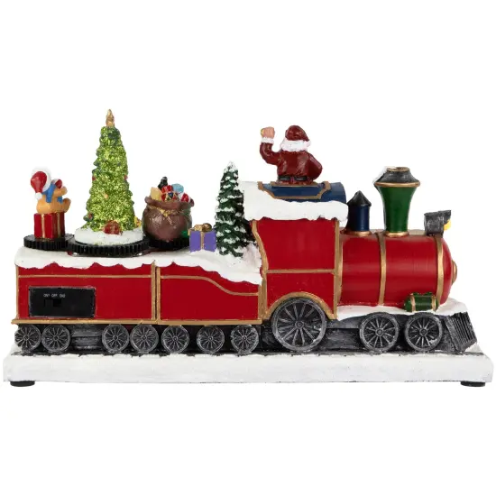 Northlight LED Lighted Animated and Musical Toy Shop Train Christmas Village Display - 12" Red {5}