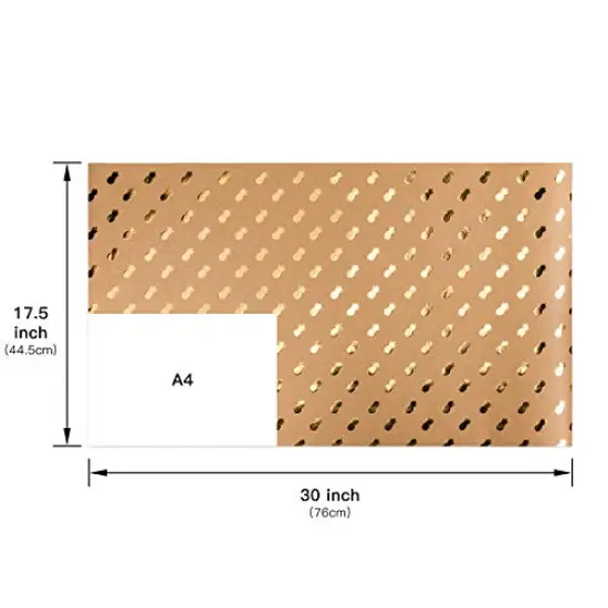 6 Pieces Kraft Wrapping Paper Gold Foil Unicorn Pineapple Cactus Shiny Kraft Paper for Birthday, Holiday, Wedding Wrap - 6 Sheets Packed as 1 roll - 17.5 x 30 inches per Sheet {4}