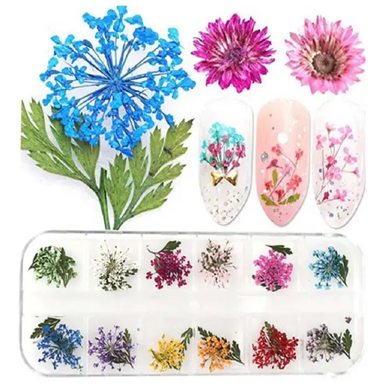 Kitcheniva 3D Real Dried Flowers Nail Art Decors DIY Tips {3}