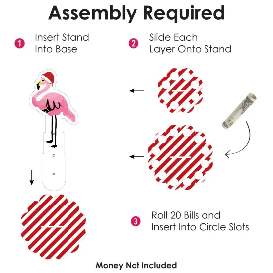 Big Dot of Happiness Flamingle Bells DIY Tropical Christmas Party Money Holder Gift Cash Cake {7}