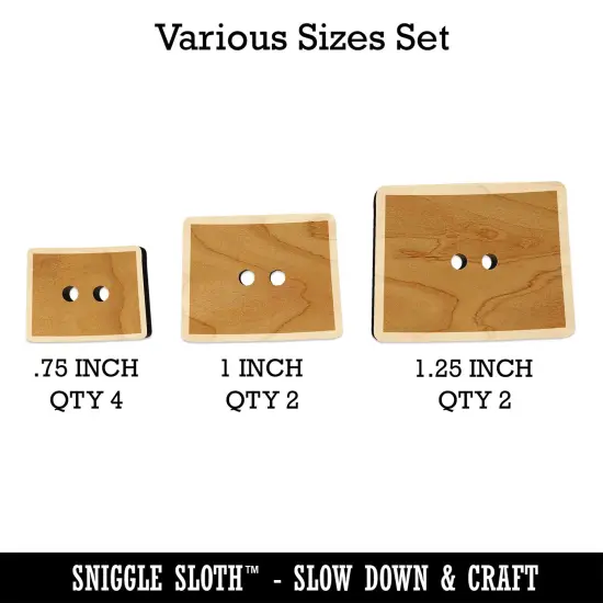 Wyoming State Silhouette Wood Buttons for Sewing Knitting Crochet DIY Craft {1}