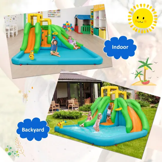 Kids Inflatable Water Park Bounce House with 480W Blower {2}