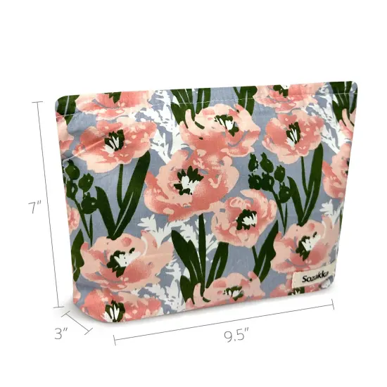 Wrapables Cosmetic Pouch, Makeup and Toiletry Travel Bag, Pink Flower {2}