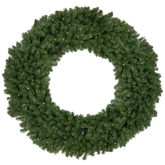 Northlight Pre-Lit Commercial Canadian Pine Artificial Christmas Wreath - 5' - Clear Lights Green {1}