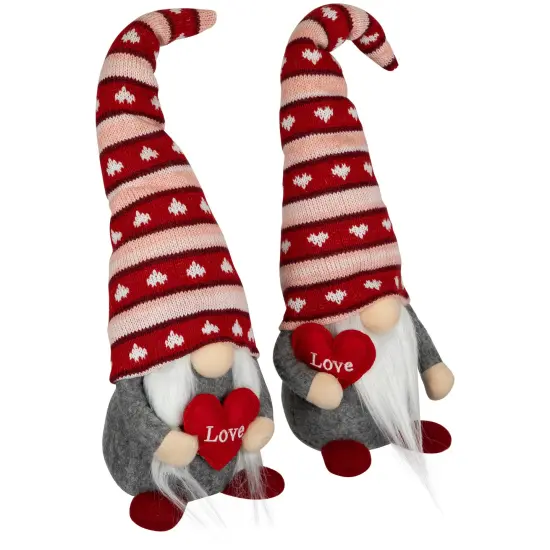 Northlight Girl and Boy "Love" Heart Valentine's Day Gnomes - 15" - Set of 2 Red {5}