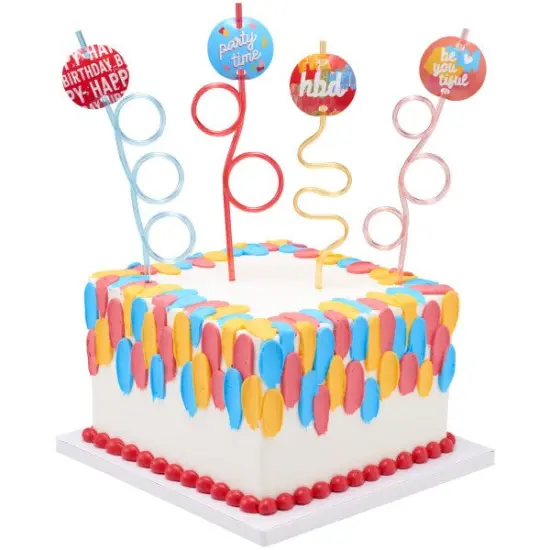 Happy Birthday Straws DecoSet Cake Decoration {5}