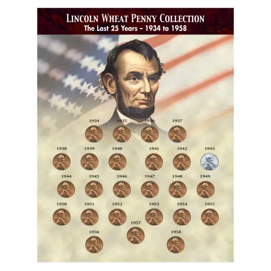 The Last 25 Years of Lincoln Wheat Penny Collection (1934-1958) {1}