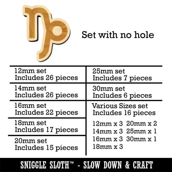 Capricorn Horoscope Astrological Zodiac Sign Mini Wood Shape Charms Jewelry DIY Craft {1}