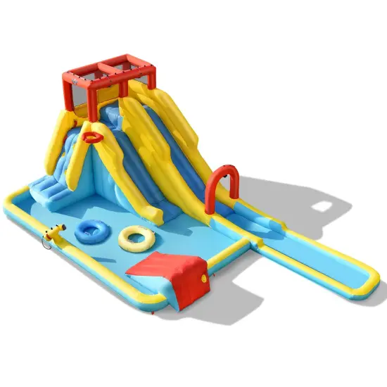 7-in-1 Inflatable Dual Slide Water Park Bounce House {3}