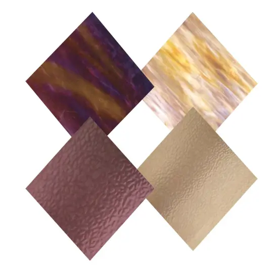Wissmach 4 Sheet Mixed Color Variety Stained Glass Pack, Grape {1}