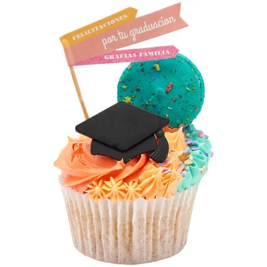 Felicitaciones Floral DecoPics Cupcake Decoration, 12ct {4}