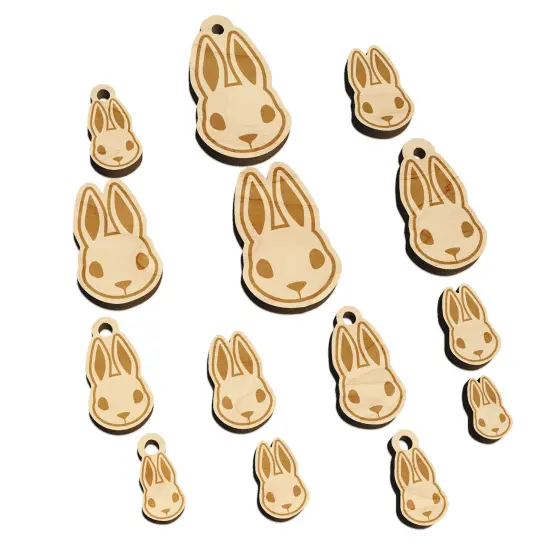 Cute Bunny Rabbit Head Mini Wood Shape Charms Jewelry DIY Craft {7}