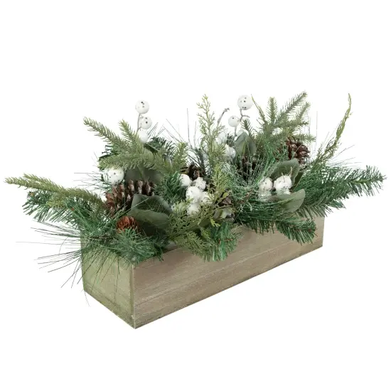 Northlight Mixed Pine with Pine Cones and Berries Christmas Floral Arrangement - 20" Green {6}