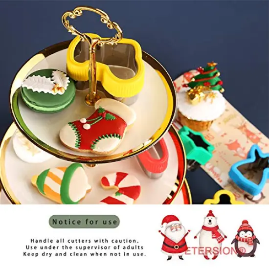 9 Pieces Christmas Cookie Cutters 2" to 3.5" Cookie Cutters Cookie Cutters Christmas Shapes {6}