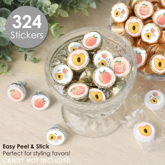Big Dot of Happiness Sweet as a Peach - Fruit Themed Baby Shower or Birthday Party Small Round Candy Stickers - Party Favor Labels - 324 Count {3}