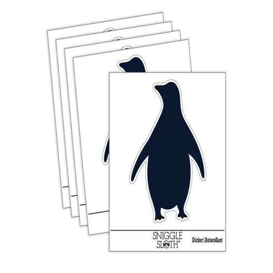 Chill Penguin Silhouette Waterproof Vinyl Phone Tablet Laptop Water Bottle Sticker Set - 5 Pack {1}