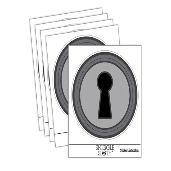 Keyhole Door Lock Waterproof Vinyl Phone Tablet Laptop Water Bottle Sticker Set - 5 Pack {2}