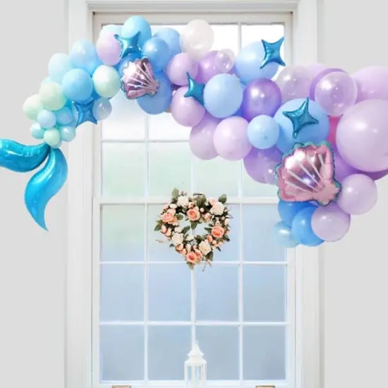 87-Piece Mermaid Tail Balloon Garland for Birthday Decor {4}