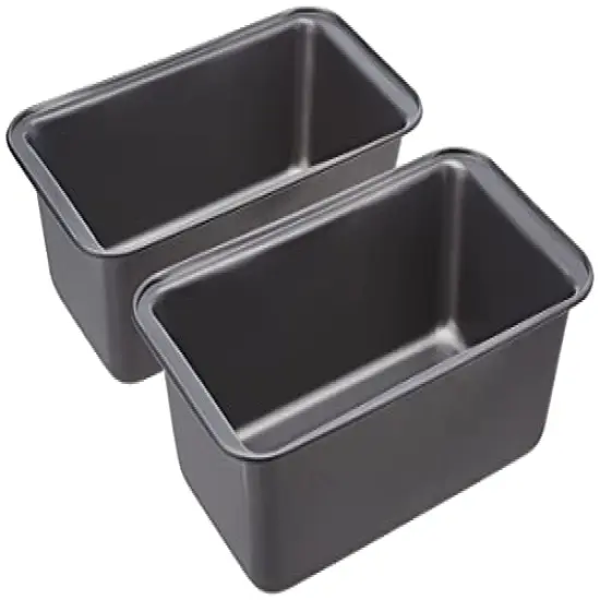 2 PACKRectangular Baking Bread Loaf Pan, 9.5 x 5 Inch, Set of 2, Gray {1}