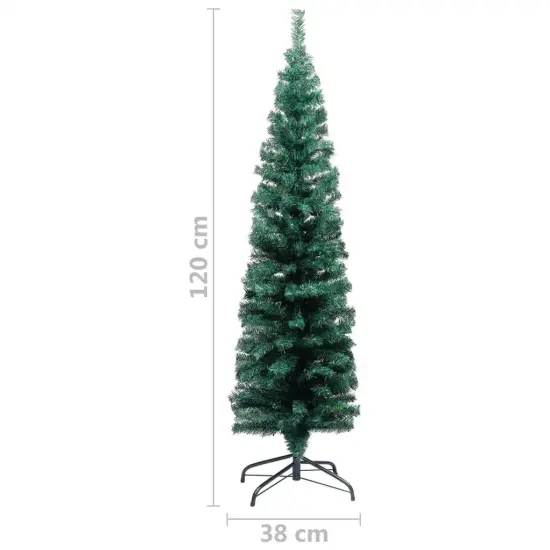 Slim Green Christmas Tree with LEDs and Balls {3}