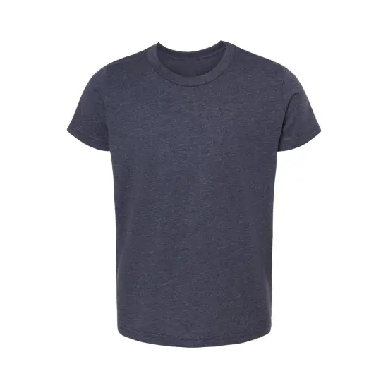 BELLA + CANVAS&reg; Youth CVC Jersey Crew Neck Tee - 3001YCVC Heather mid/ navy {1}