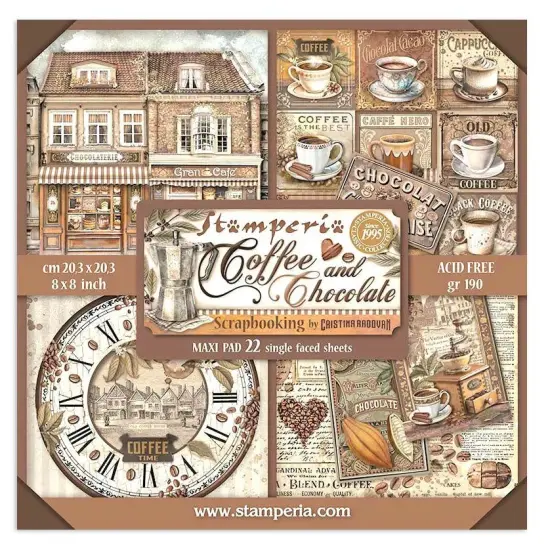 Stamperia Coffee And Chocolate 8"X8" Single-Sided Paper Pad {1}