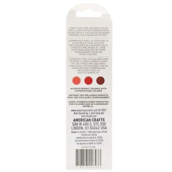 American Crafts - Sketch Markers Collection - Dual Tip - Chisel and Fine Point - Cherry 3 Pack 34007548 {4}
