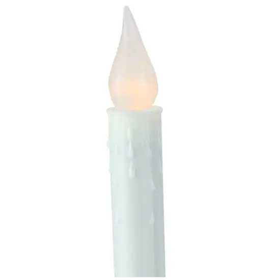 Northlight LED C5 Flickering Christmas Candle Lamp with Handle Base - 8.75" White {4}