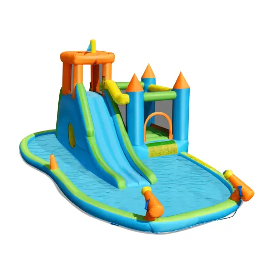 Inflatable Water Slide Kids Bounce House Splash Water Pool {3}