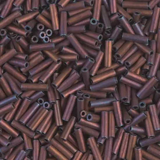 Miyuki 6mm Bugle Beads, Matte Metallic Dark Raspberry Iris, BGL2-2005, 17 grams {1}