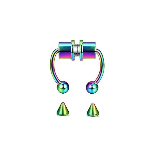 Kitcheniva Magnetic Non Piercing Fake Nose Rings Multicolor {1}