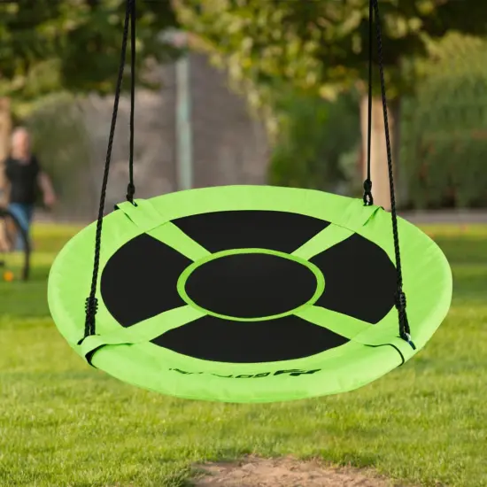 40 Inch Flying Saucer Tree Swing Indoor Outdoor Play Set Green {2}